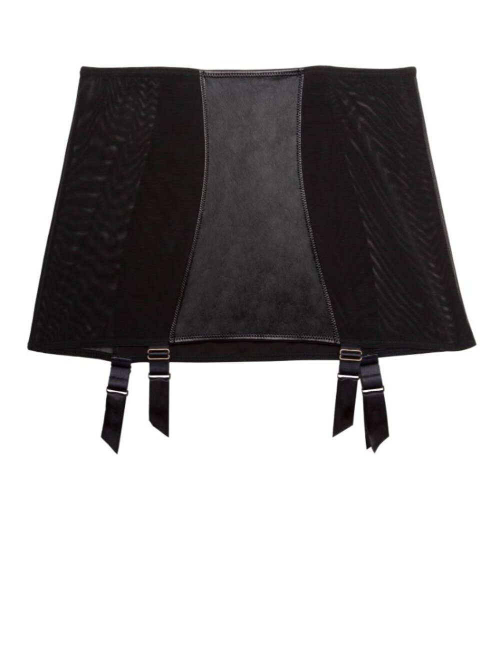 Iris Black Leatherette and Mesh Roll-On Girdle/Skirt